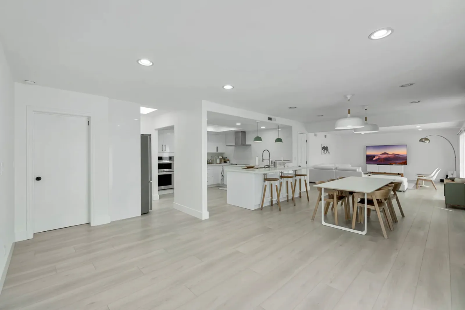 Finished open-plan kitchen and living area from a PMK Development project in Fullerton