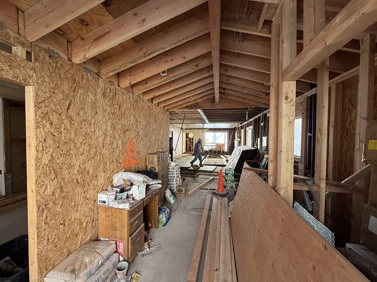 Franklin residence, framing and rough-in in progress, La Crescenta