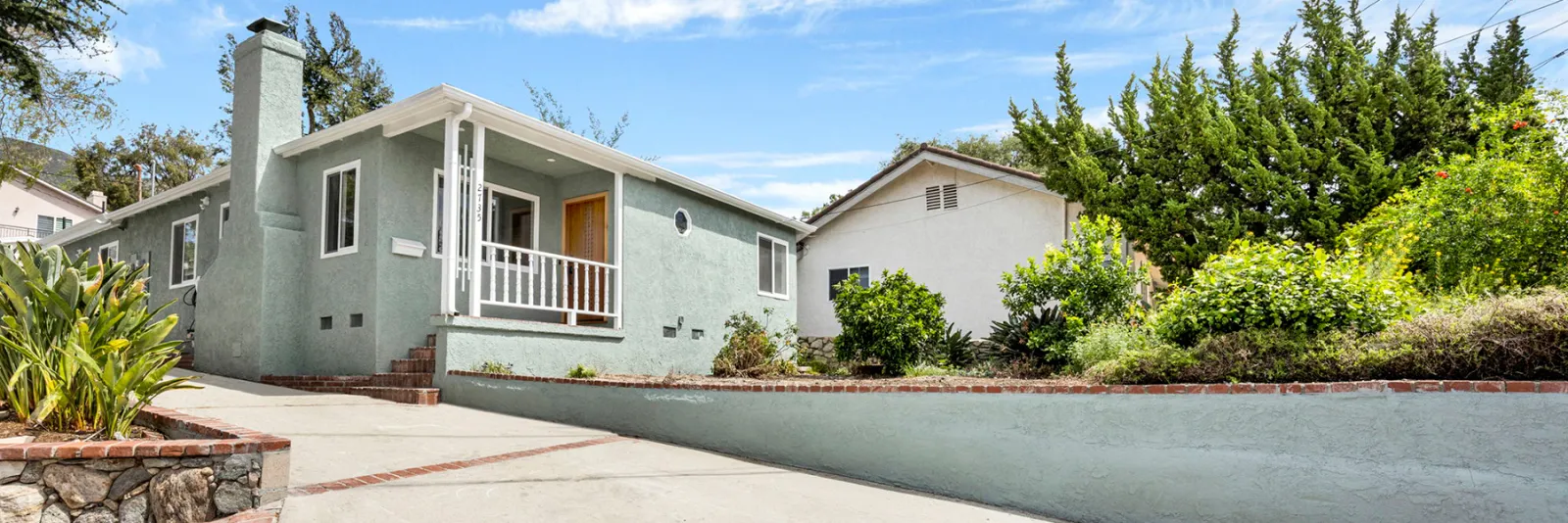 Franklin residence, finished front exterior, La Crescenta