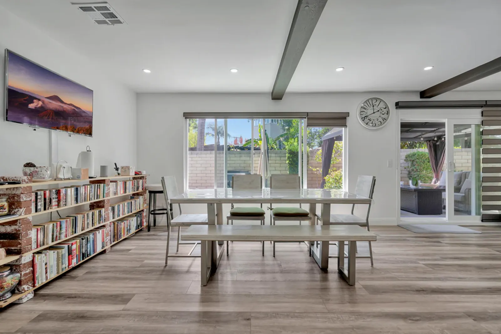 Finished dining and living area from a PMK Development remodel on Glenwood Avenue in Fullerton