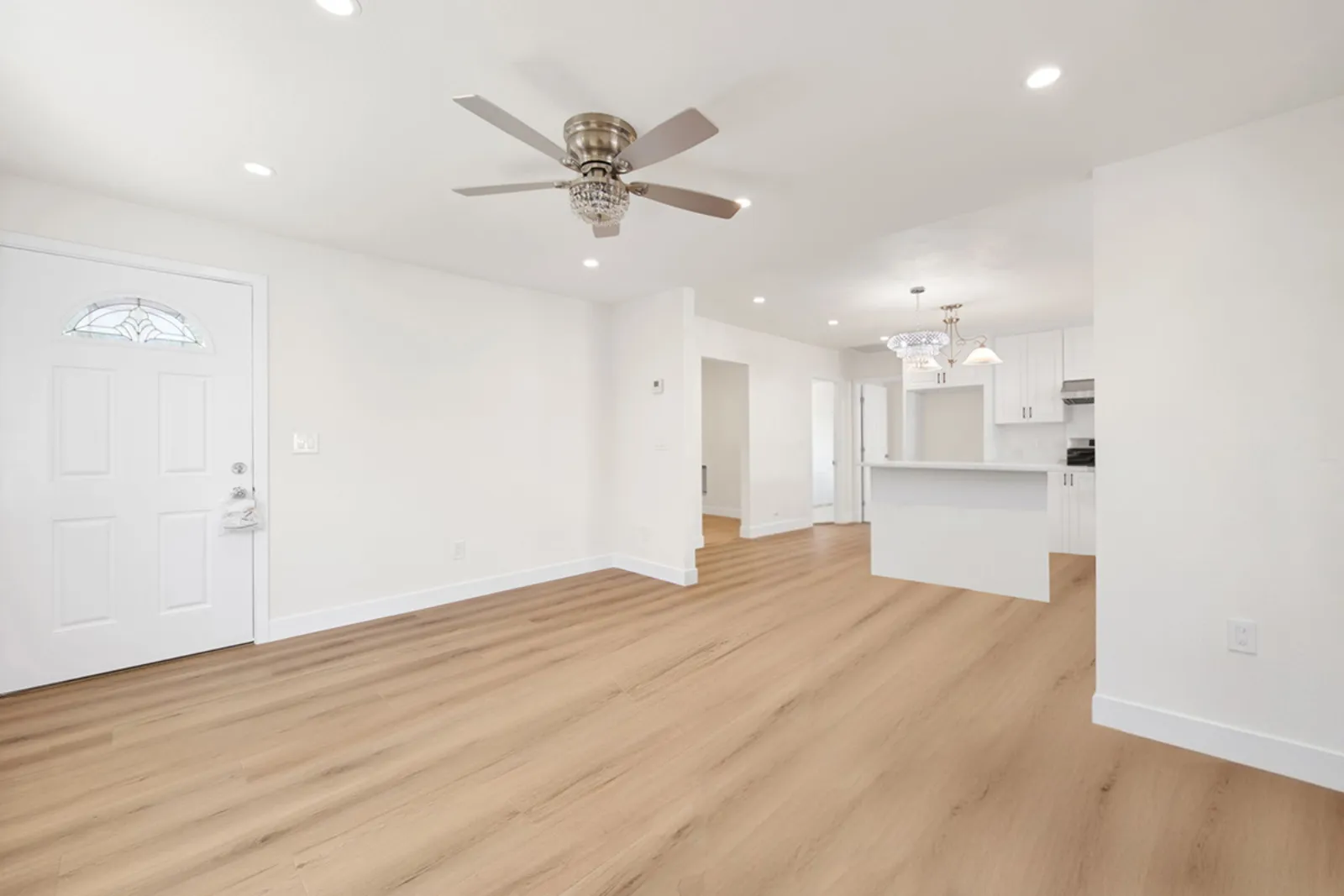 Remodeled kitchen open to the entry and living space - Hobart project, Los Angeles